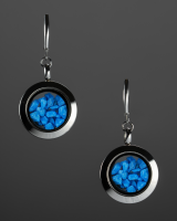 Steel earings with blue stones